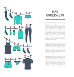 Men underwear clothing Men underwear clothing vector image