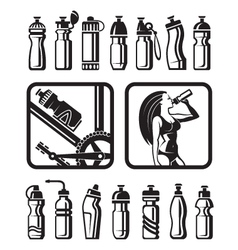 Water bottles vector image