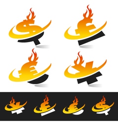 Swoosh Flame Currency Logo Symbols vector image