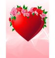 Love heart with roses vector image