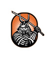Japanese Samurai Warrior Sword Retro vector image