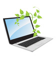 A laptop with a plant vector image