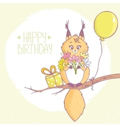 Squirrel Happy Birthday Squirrel Happy Birthday vector image