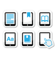 E-book reader e-reader icons set vector image