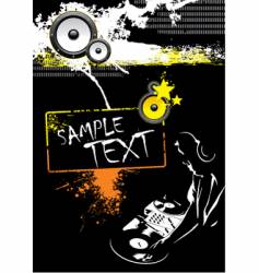 Grunge dj party poster design vector image