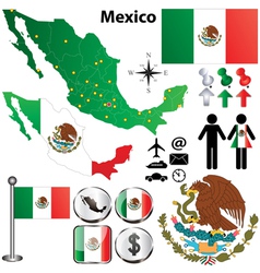 Mexico map with regions Mexico map with regions vector image