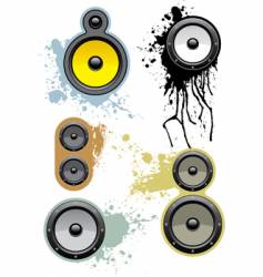 Grunge loudspeakers vector image