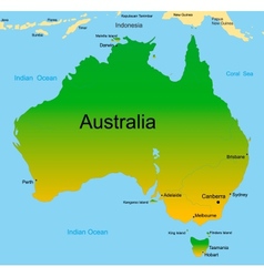 Map of australian continent vector image