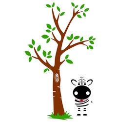 Tree and Zebra vector image