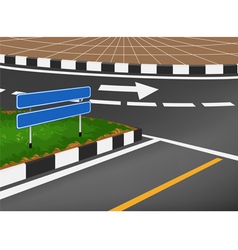 Traffic sign with road in city vector image