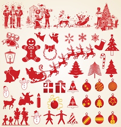 Christmas silhouettes pack vector image