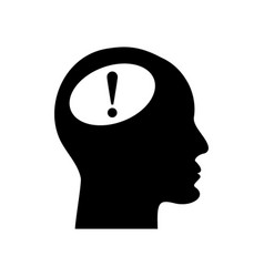 Human head with exclamation mark Human head with exclamation mark vector image