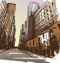 City hand drawn vector image