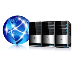 Servers and Communication Internet World vector image