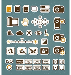 Camera screen icons set vector image