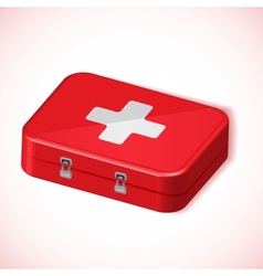 Medical box red health kit icon vector image
