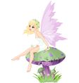 Fairy on the mushroom vector image