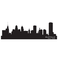 Buffalo New York Detailed city silhouette vector image