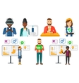 Set of people using modern technologies vector image