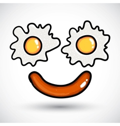 Fried egg Doodle style vector image
