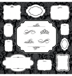 Damask frame set vector image
