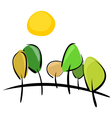 Trees on the hill at sunny day vector image