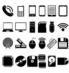 Set of Mobile and Computer Devices Icons vector image