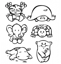 Silhouettes of animals vector image