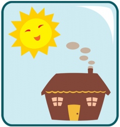 House and sun vector image