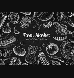 Vegetable hand drawn vintage vector image