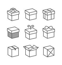 Gift Box Icons Holiday Presents vector image