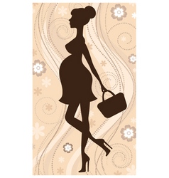 Pregnant woman silhouette vector image