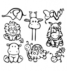 Silhouettes of animals vector image