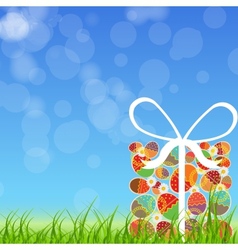 Easter eggs card with colourful eggs vector image