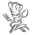 Chef hat spoon and fork vector image
