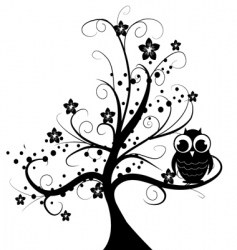 Tree with owl vector image