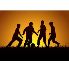 Four boys and football vector image