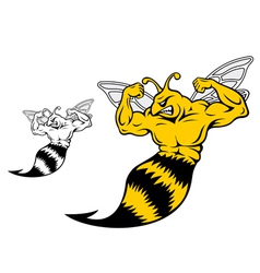 Danger yellow jacket with muscles vector image