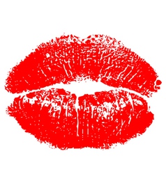 Red kiss print vector image