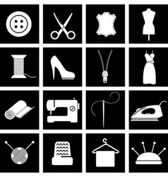 Sewing icons vector image