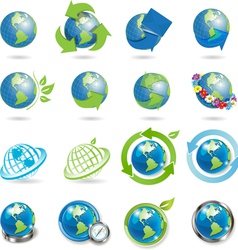 Globe icons vector image
