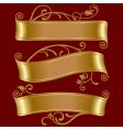 Three gold banners vector image