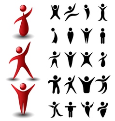Abstract people symbol set vector image