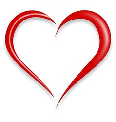 Red love heart vector image