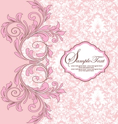 Pink damask background vector image