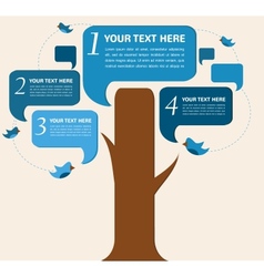 Infographic design speech bubble tree with birds vector image