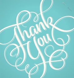 THANK YOU hand lettering vector image