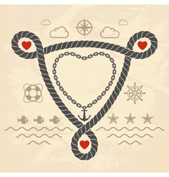 Valentine in marine style vector image