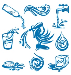 Water icons vector image