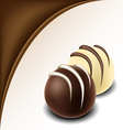 Chocolate text frame with chocolate bonbon vector image